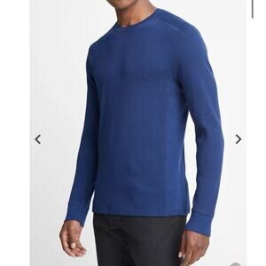 Vince Thermal Pima Cotton Blend Long Sleeve T-Shirt Blue Men’s Size XLarge